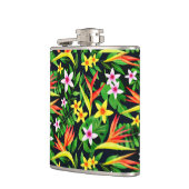 Aquarellfarbene Blume und Blumenmuster aus Frucht- Flachmann (Links)