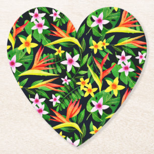 Aquarellfarbene Blume und Blumenmuster aus Frucht- Untersetzer