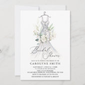 Aquarellfarbene Blume und Grünes Brautparty Einladung (Vorderseite)