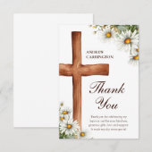 Aquarellfarbene Blume und Taufe Dankeskarte (Vorne/Hinten)
