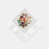 Aquarellfarbene Blume Vintag Serviette (Ecke)