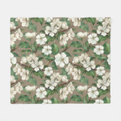 Aquarellfarbene Blume: Vintages Muster. Fleecedecke (Vorderseite (Horizontal))