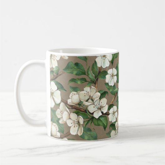Aquarellfarbene Blume: Vintages Muster. Kaffeetasse (Links)