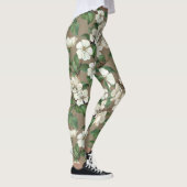 Aquarellfarbene Blume: Vintages Muster. Leggings (Rechts)