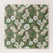 Aquarellfarbene Blume: Vintages Muster. Puzzle (Horizontal)