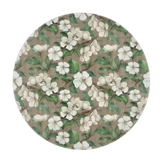 Aquarellfarbene Blume: Vintages Muster. Schneidebrett (Vorderseite)