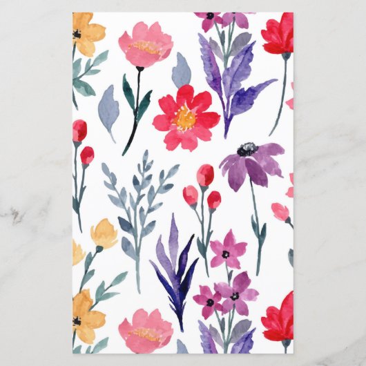 Aquarellfarbene Blume Was ist in Ihrem Geldbeutel? (Rückseite)