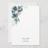 Aquarellfarbene Blume zum Hochzeitsfeiern Einladung (Rückseite)