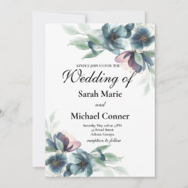 Aquarellfarbene Blume zum Hochzeitsfeiern Einladung
