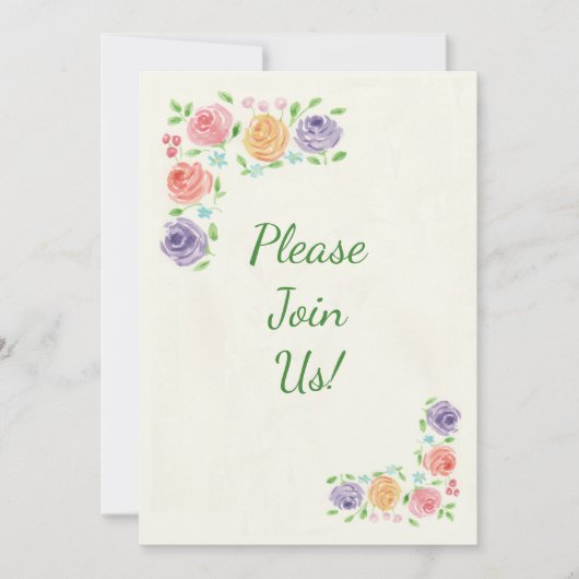 Aquarellfarbene Blume zum Hochzeitsfeiern Einladung (Vorderseite)