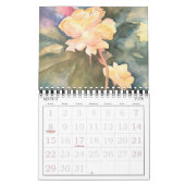 Aquarellfarbene Blume Zwei Seiten 12-Monats-Kalend Kalender (Mär 2026)
