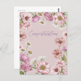 Aquarellfarbene Blume, Zwiebeln, Anemone, Milchpro Postkarte