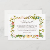 Aquarellfarbene Blumen wünschen sich gut. Grünhoch Begleitkarte (Vorne/Hinten)