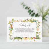 Aquarellfarbene Blumen wünschen sich gut. Grünhoch Begleitkarte (Stehend Vorderseite)