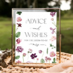 Aquarellfarbene Blumenberatung und Wünsche Poster<br><div class="desc">Aquarell Blumenberater und wünscht Poster. Vollständige Sammlung: https://www.zazzle.com/collections/elegant_pink_lilac_flowers-119154390657080518</div>