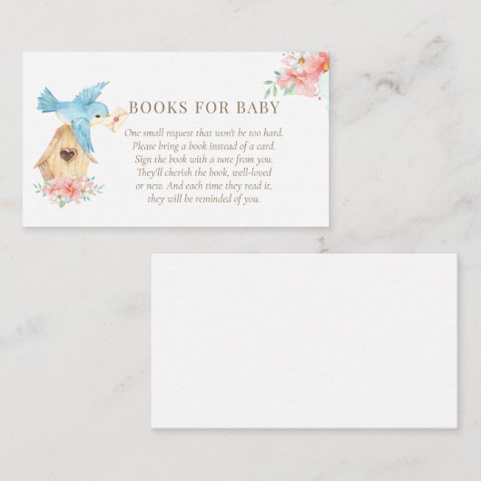 Aquarellfarbene Blumenbücher für Kleinkinder Begleitkarte (Vorne/Hinten)