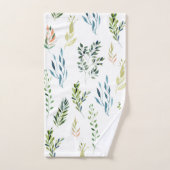 Aquarellfarbene Blumenelemente Badhandtuch Set (Handtuch)