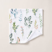 Aquarellfarbene Blumenelemente Badhandtuch Set (Waschlappen)