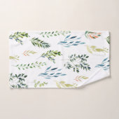 Aquarellfarbene Blumenelemente Badhandtuch Set (Handtuch)