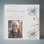 Aquarellfarbene Blumenfeier zum Foto des Lebens Einladung