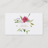 Aquarellfarbene Blumenkarte Visitenkarte (Rückseite)