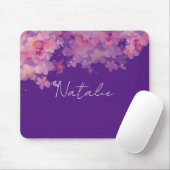 Aquarellfarbene Blumenkoralle lila Name Maus-Pad Mousepad (Mit Mouse)