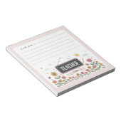 Aquarellfarbene Blumenlehrer Wertschätzung Geschen Notizblock (angewinkelt)