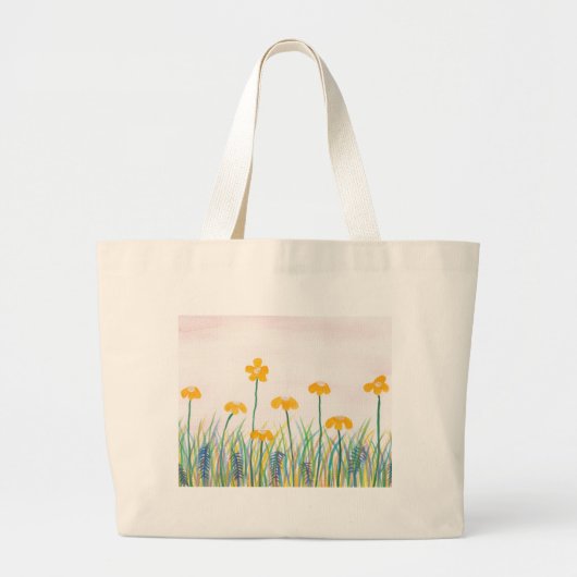 Aquarellfarbene Blumenmalerei Jumbo Tote Beutel Jumbo Stoffbeutel (Vorne)