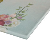 Aquarellfarbene Blumenmuster, Blühend Blume Schneidebrett (Ecke)