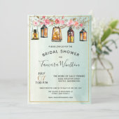 Aquarellfarbene Blumenröhren Rose Gold Brautparty Einladung (Stehend Vorderseite)