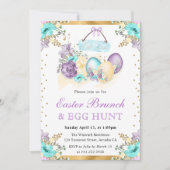 Aquarellfarbene Blumenschokolade Eier Osterbrunch Einladung (Vorderseite)