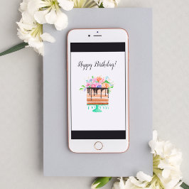 Aquarellfarbene Blumenschokolade Karte