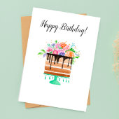 Aquarellfarbene Blumenschokolade Karte