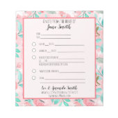 Aquarellfarbene Blumenschule Hinweis 1 Kind Notizblock (Vorderseite)