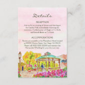 Aquarellfarbene Blumenstadt Kiosk Mexiko Hochzeit Begleitkarte (Vorderseite)