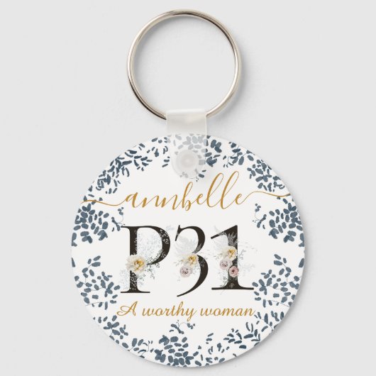 Aquarellfarbene Blumenverbände 31 ● Eine würdige F Schlüsselanhänger (Vorderseite)