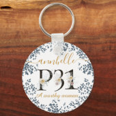 Aquarellfarbene Blumenverbände 31 ● Eine würdige F Schlüsselanhänger (Vorderseite)