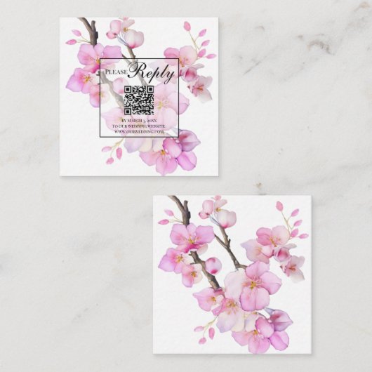 Aquarellfarbene Blüten Begleitkarte (Vorne/Hinten)