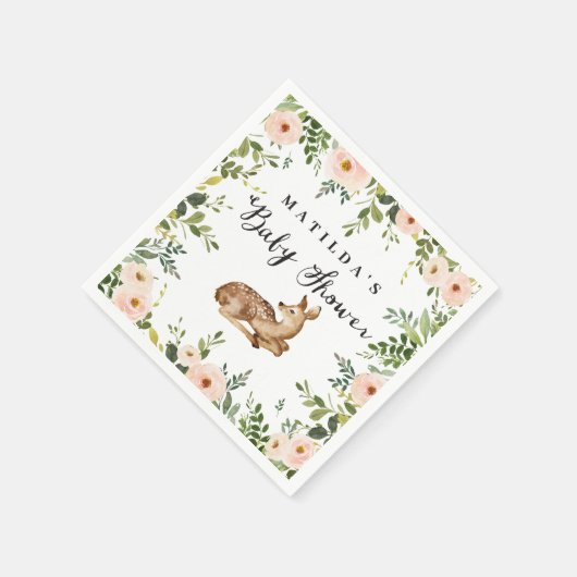 Aquarellfarbene Blütendusche Serviette (Ecke)