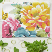 Aquarellfarbene Blütenfarbe und goldene Konfetti-K Handtuch (Gefaltet)