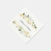 Aquarellfarbene Blütenpinke Creme Elfenbeinkranz H Serviette (Ecke)