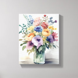 Aquarellfarbene Bouquet-Malerei Leinwanddruck