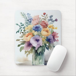 Aquarellfarbene Bouquet-Malerei Mousepad