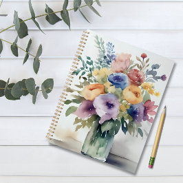Aquarellfarbene Bouquet-Malerei Planer