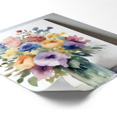 Aquarellfarbene Bouquet-Malerei Poster (Ecke)