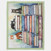 Aquarellfarbene Buchstapel Fleecedecke (Vorderseite)