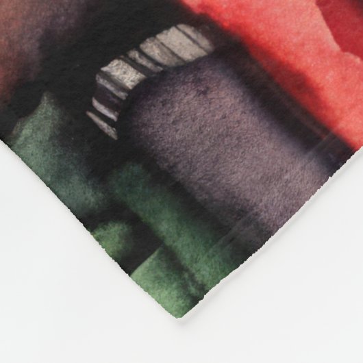 Aquarellfarbene Buchstapel Fleecedecke (Ecke)