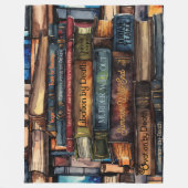 Aquarellfarbene Buchstapel Fleecedecke (Vorderseite)