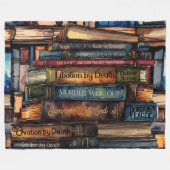 Aquarellfarbene Buchstapel Fleecedecke (Vorderseite (Horizontal))