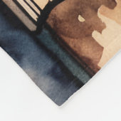 Aquarellfarbene Buchstapel Fleecedecke (Ecke)